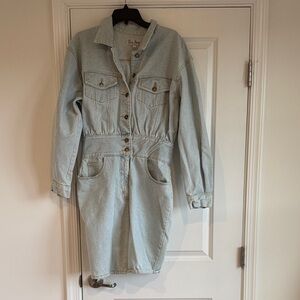 Paris Blues Light Blue Denim Button Down Dress